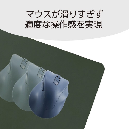 デスクマット マウスパッド 両面 カーキ×ネイビー