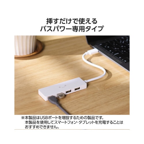 USBハブ A×4 C端子 ケーブル15cm 顔