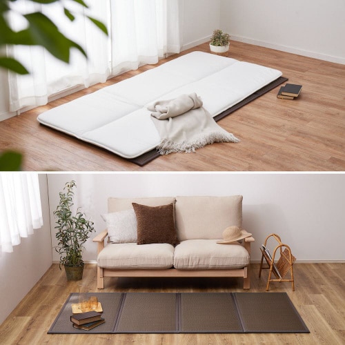 折り畳める水拭きできる畳マットレス綾模様 シングル