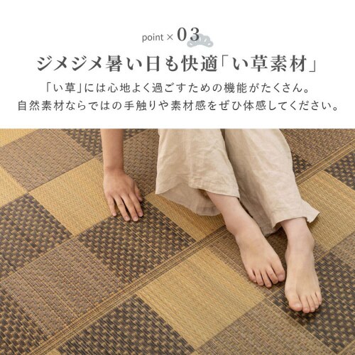 市松柄 い草カーペット うしお 江戸間6畳