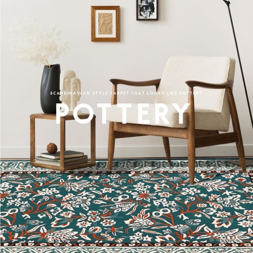 ウール100%の手づくりラグマット ポタリー