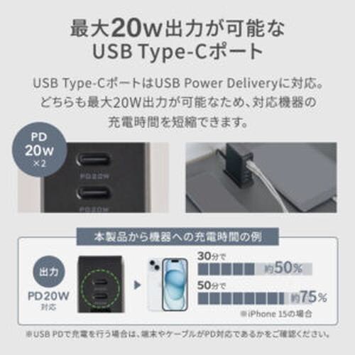 USB C×2 USB A×4AC充電器