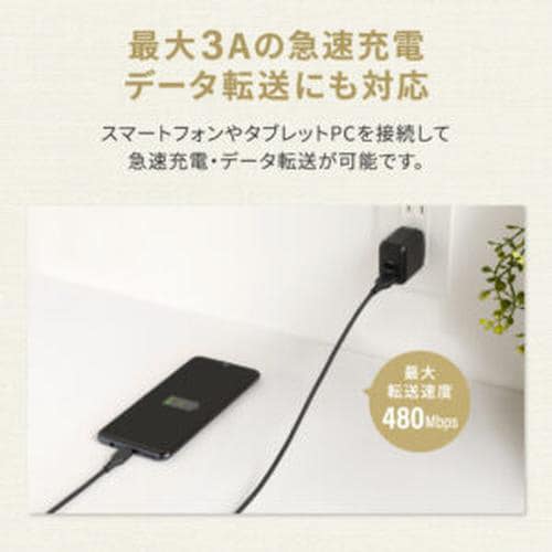 バイオマス素材使用USB A−Cケーブル