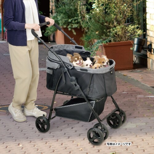 わんわんカート多頭用DXplus 千鳥柄