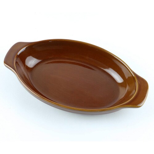 耐熱深型オーバル皿 ブラウン×2