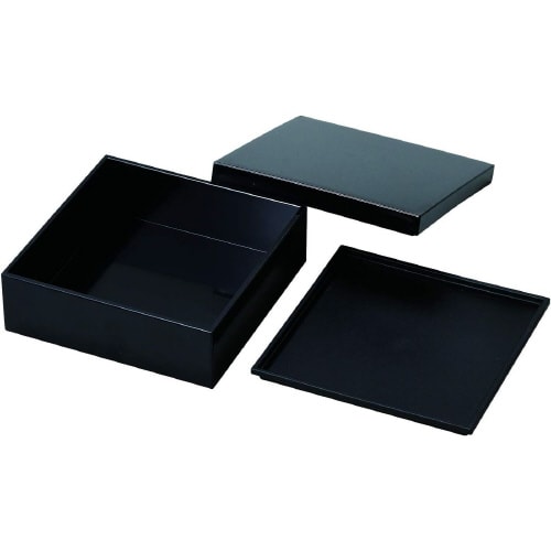 重箱3段 ゴムベルト付 ブラック