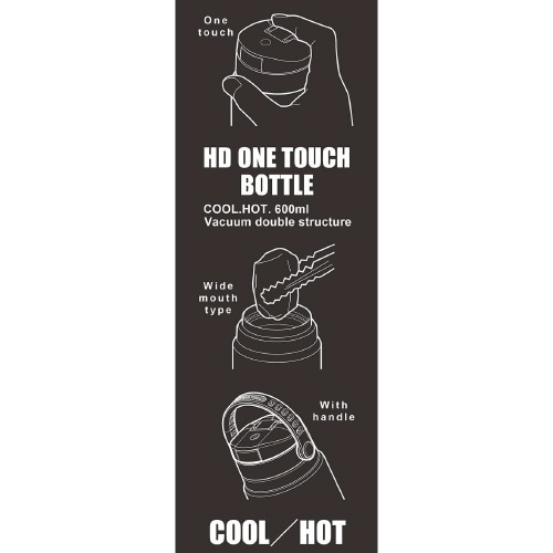 ダブルステンレスボトル 600ml ブラック