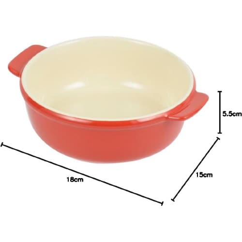 オーブンシェフ 耐熱深皿 15cm レッド×3