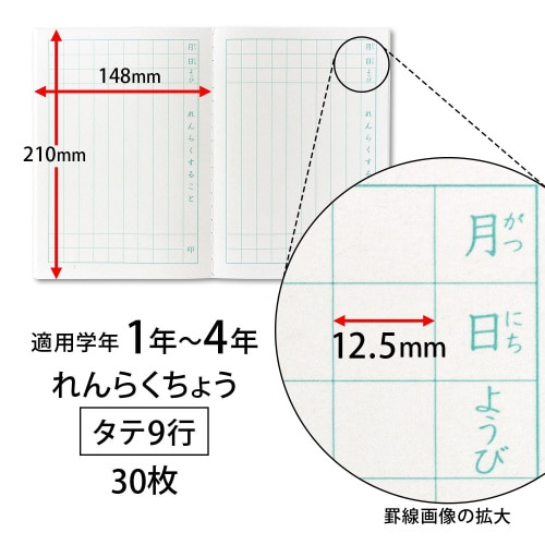 学習帳スクールキッズA5連絡帳タテ9行×10