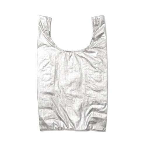 バッグチャームエコバッグ タイポ シルバー×6