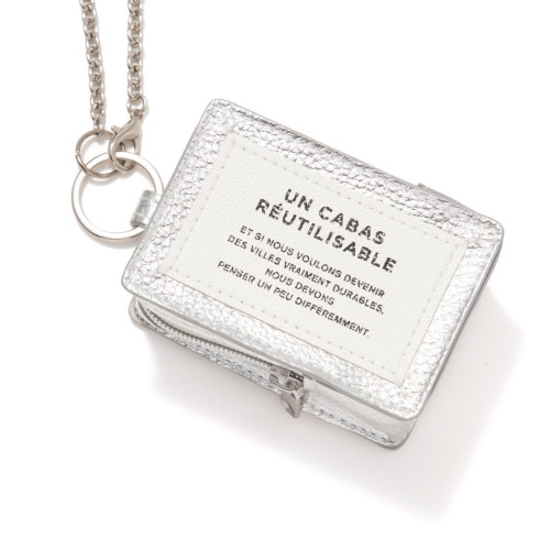 バッグチャームエコバッグ タイポ シルバー×6