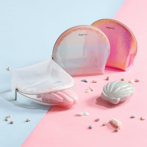 ヘアブラシ シェル ピンク×6