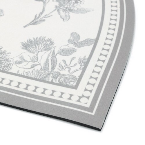 珪藻土入りソフトバスマット 半円形 グレー×2