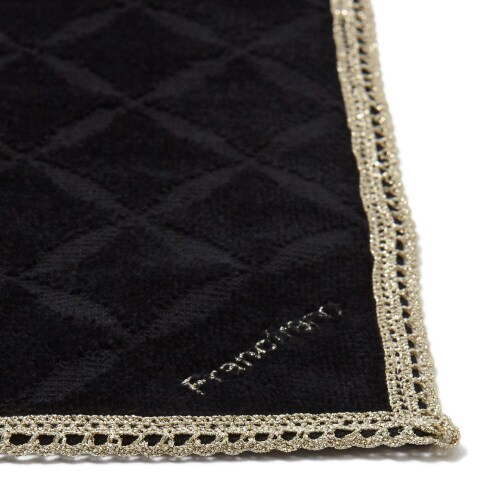 キルト×レース ハンカチ ブラック×4