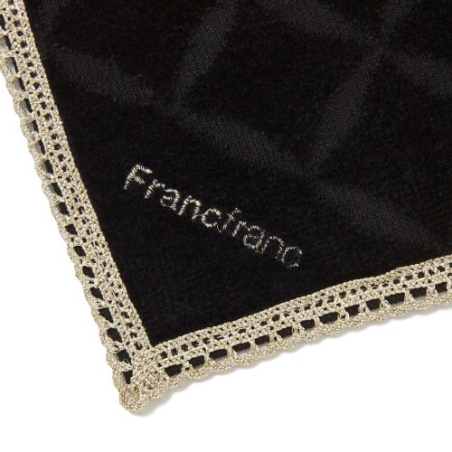 キルト×レース ハンカチ ブラック×4