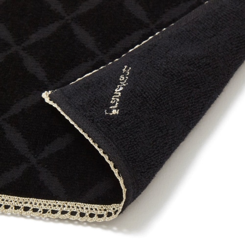 キルト×レース ハンカチ ブラック×4