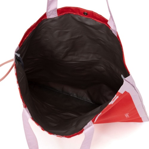 バイカラー 保冷エコバッグ レッド×5