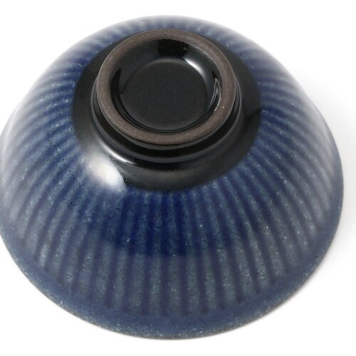 美濃焼 飯碗 しのぎ M ブルー×3