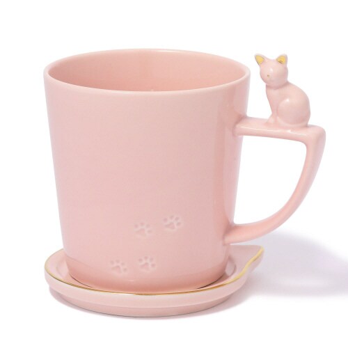 キャット フィギュア マグ ピンク×2