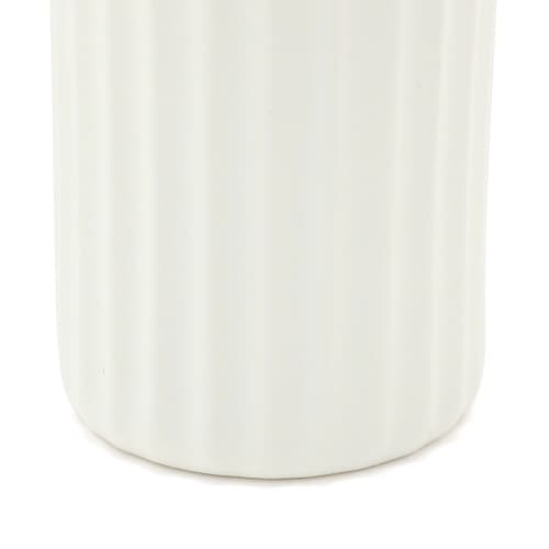 セラミック リブ フラワーベース M ホワイト×2