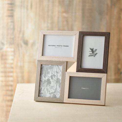 ナチュラル フォトフレーム 4面 ミックス×3