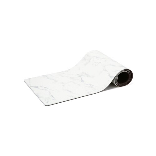PVCキッチンマットマーブルM ホワイトグレー×2