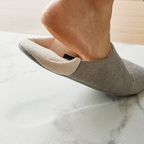 PVCキッチンマットマーブルM ホワイトグレー×2