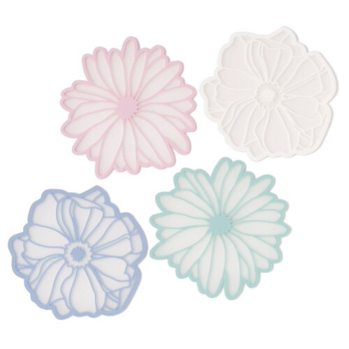 フラワー ピオニー コースター ホワイト×9