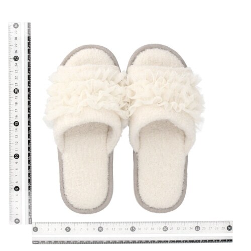 フリルルームシューズ アイボリー×2