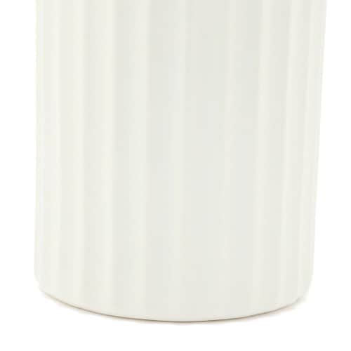 セラミック リブ フラワーベース L ホワイト