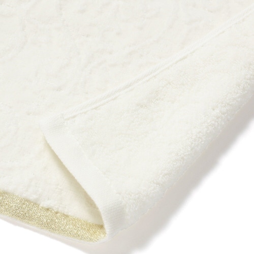 抗菌防臭 オーナメントフェイスタオル ホワイト×2