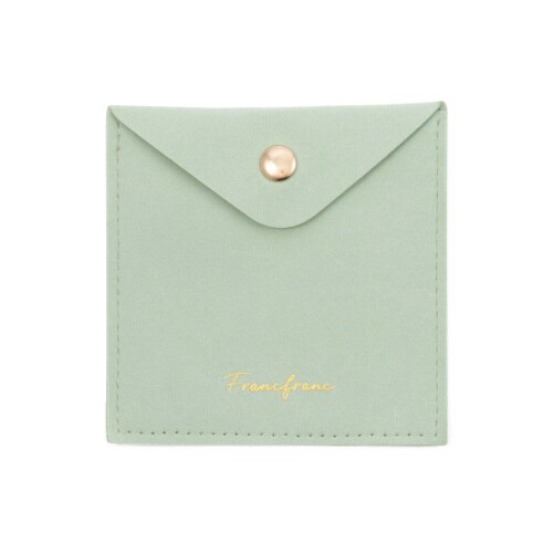 ポーチ付き コンパクトミラー ホワイト×4