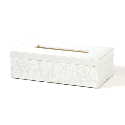 レース ティッシュボックス アイボリー