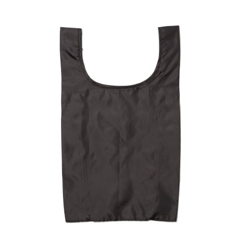 バッグチャームエコバッグ タイポ ブラック×6