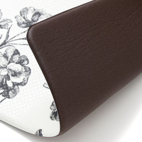 PVCキッチンマットフラワーS ブラック×2