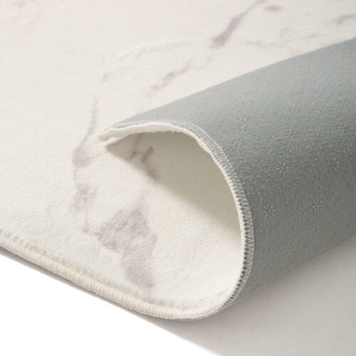 デザインプリントラグ マーブル S ホワイト