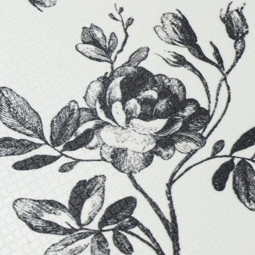 PVCキッチンマットフラワーM ブラック×2