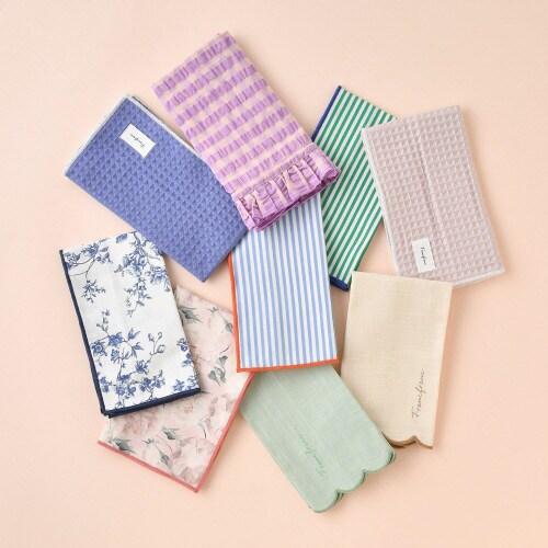 キッチンクロス ボタニカル ブルー×5