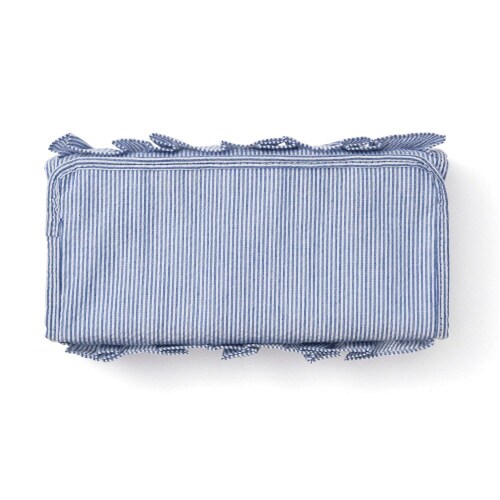 フリル ティッシュカバー ブルー×6