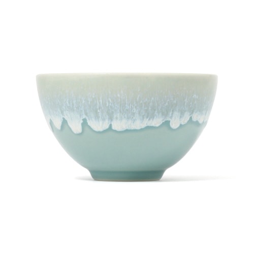 美濃焼 飯碗 流し グリーン×3