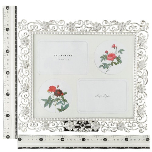 サリーフレーム フラワー L シルバー×3