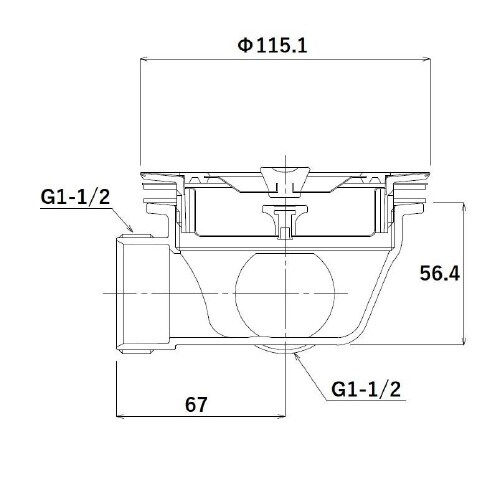 115ヨコ排水2方タイプA蓋付