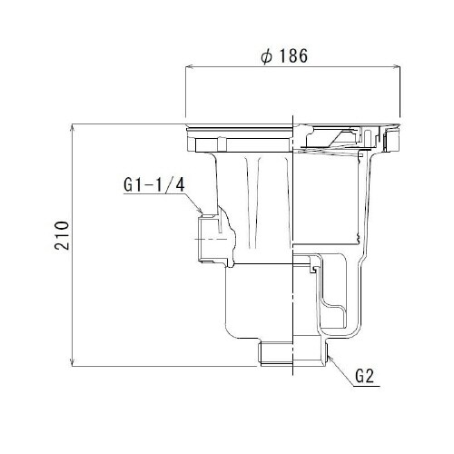 樹脂製中型排水トラップ(50A)