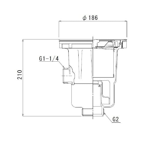 樹脂製中型排水トラップ(50A)