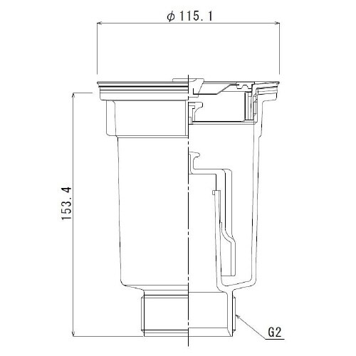 小型ゴミ収納器付防臭排水トラップ(50A)2吋