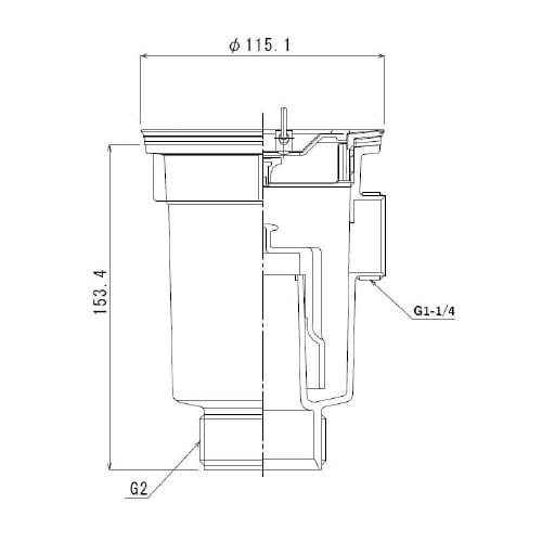 小型ゴミ収納器付防臭排水トラップ(50A)2吋