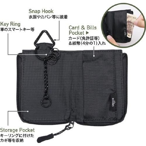 車内用品 RUGGED マルチキーケースM BK