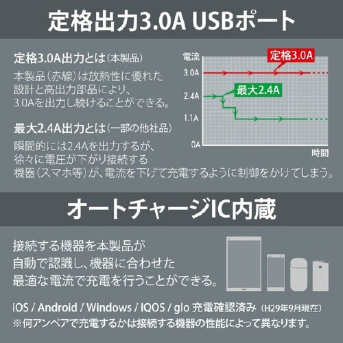 USB4ポート オートチャージ+ソケット