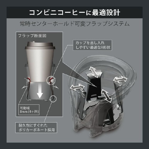 カップホルダークワトロ×カーボン調ブラックメッキ