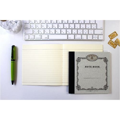 ノート スクエアノート 正方形・横罫 グレー×10